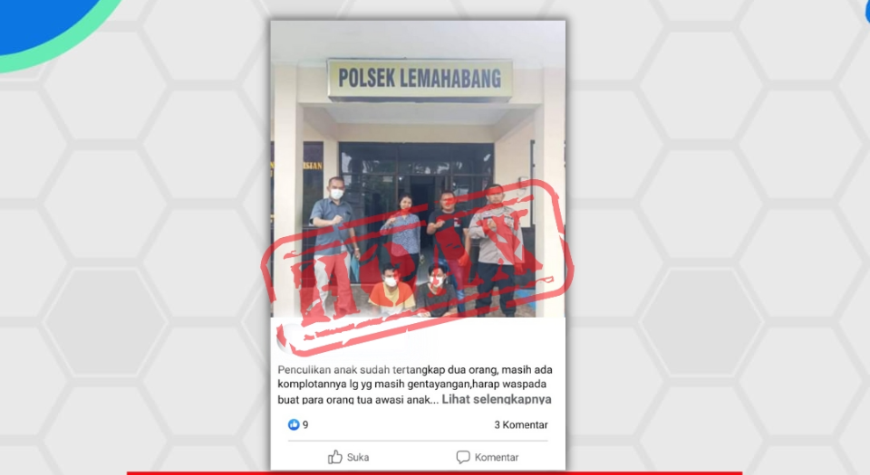 Isu Penangkapan Pelaku Penculikan di Lemahabang Hoaks